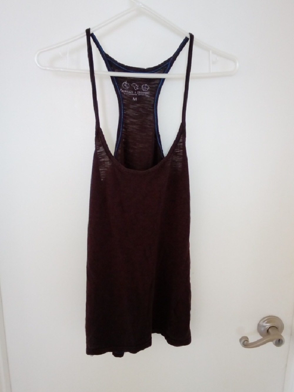 Threads 4 Thought Dark Brown Racerback Tank Top 60% Organic Cotton